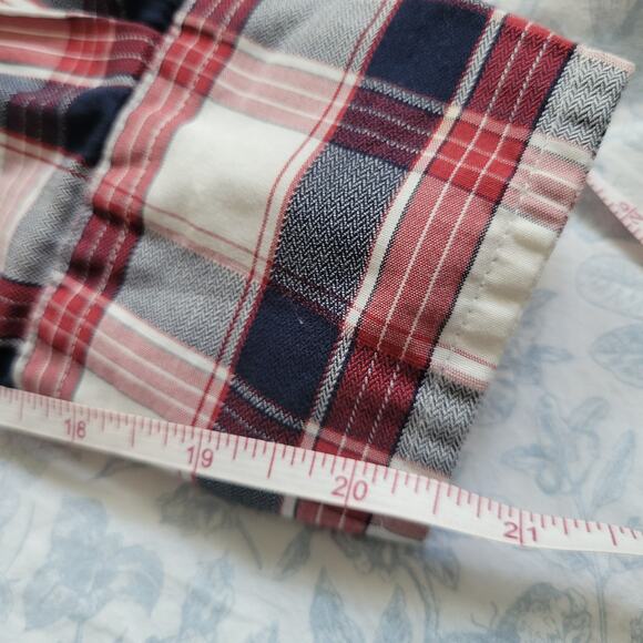 Tommy Hilfiger Men’s XL Red White Navy Striped Button Down Shirt Excellent - Picture 11 of 11